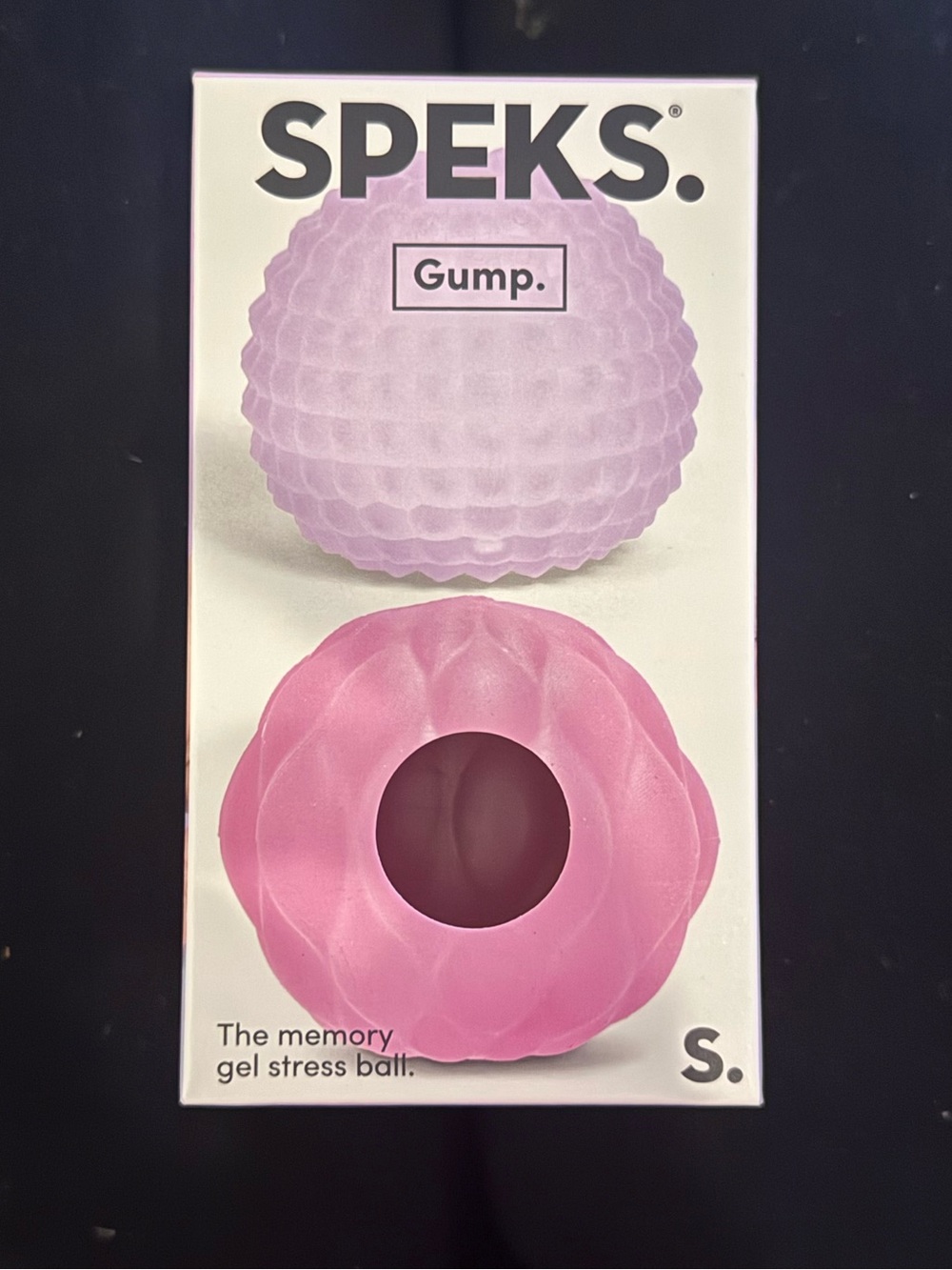 2 pack SPEKS Gump Memory Gel textures Stress Ball - Pink/Lavender